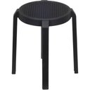 Ver imagem 2 de Banqueta Fitz Baixa Palha Preta com Estrutura Polipropileno Preto 44 Cm - 74415