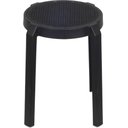 Ver imagem 1 de Banqueta Fitz Baixa Palha Preta com Estrutura Polipropileno Preto 44 Cm - 74415