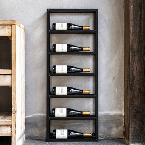 Adega de Parede para 06 Garrafas de Vinho - Estante Suporte Estilo Industrial - Modelo Essence 06