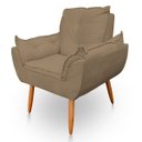 Ver imagem 1 de Poltrona Decorativa Opala Pés Palito Sued Capuccino - Kimi Design