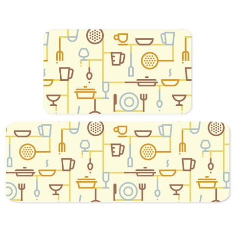 Jogo de Tapetes de Cozinha Louça Minimalista Capa de Almofada