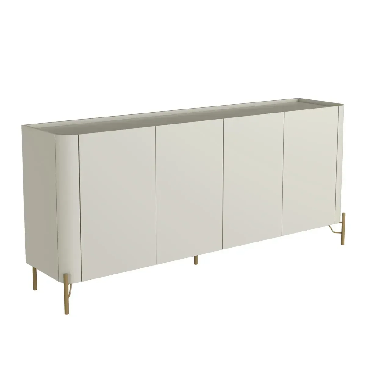Ver imagem 2 de Buffet Mdf com Gaveta e Porta Lisa L180 X A81,5cm Luna/dourado F831l