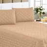 Colcha + Jogo de cama Clean 3pçs Casal Queen Bege Cotex - 1