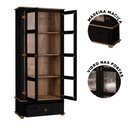 Ver imagem 3 de Cristaleira Antiga Para Sala De Jantar Madeira Maciça 2 Portas Preto Shop JM