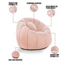 Ver imagem 3 de Poltrona Decorativa Orgânica Giratória com Puff Cloud Bouclê E03 - D’Rossi