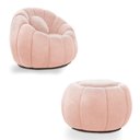 Ver imagem 1 de Poltrona Decorativa Orgânica Giratória com Puff Cloud Bouclê E03 - D’Rossi