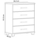 Ver imagem 4 de Cômoda para Quarto Closet 4 Gavetas Madeira Maciça Zahav F06 Café - Lyam Decor