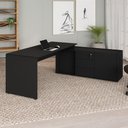 Ver imagem 1 de Mesa Diretor Dinâmica em L 2,00 m X 1,70 m com Tampo e Pés Painel Chanfrados e Armário Pedestal