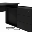 Ver imagem 6 de Mesa Diretor Dinâmica em L 2,00 m X 1,70 m com Tampo e Pés Painel Chanfrados e Armário Pedestal