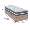 Ver imagem 3 de Cama Box Baú Bege e Colchão Black Graphite Molas Ensacadas Solteiro 88x188x32 Anjos