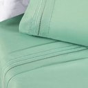 Ver imagem 3 de Jogo Cama Lençol Honore Queen Micro Percal 200 Fios C/ Detalhes Bordados 4 Peças - Salvia Verde