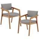 Ver imagem 2 de Kit 02 Cadeiras para Sala de Jantar Estar Living Giorgia L02 Suede Cinza - Lyam Decor