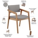Ver imagem 5 de Kit 02 Cadeiras para Sala de Jantar Estar Living Giorgia L02 Suede Cinza - Lyam Decor