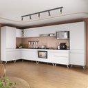 Ver imagem 1 de Armário de Cozinha Modulada Completa Canto 409cm com Balcão para Cooktop Veneza Multimóveis
