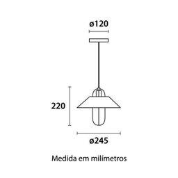 Pendente Blumenau 89301101 Brooklyn Preto C/ Dourado E-27 - 3