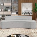 Ver imagem 2 de Sofá 4 Lugares Curvo Sala de Estar Living Cancún D02 Bouclê Cinza 280cm Pb-02 - Lyam Decor
