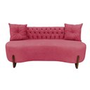Ver imagem 2 de Sofá 3 Lugares Orgânico Curvo Tókio 180cm Suede Rosa