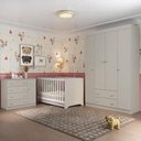 Ver imagem 1 de Quarto de Bebê Completo com Berço Americano 3 em 1 p/Colchão 130x70cm Encanto Multimóveis MP4581