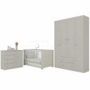 Ver imagem 2 de Quarto de Bebê Completo com Berço Americano 3 em 1 p/Colchão 130x70cm Encanto Multimóveis MP4581