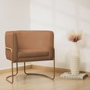 Ver imagem 2 de Kit 02 Poltronas Decorativas Betina Base Aço Ouro Fosco Bouclé Terracota - Nexta Casa