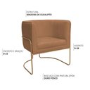 Ver imagem 3 de Kit 02 Poltronas Decorativas Betina Base Aço Ouro Fosco Bouclé Terracota - Nexta Casa