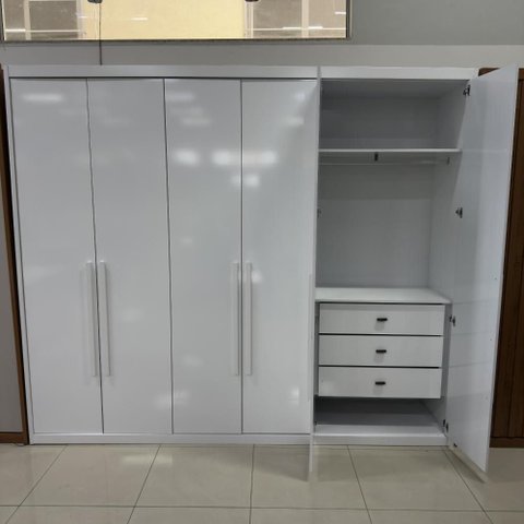 Guarda Roupa Casal Luca 6 Portas 6 Gavetas Bom Pastor Branco