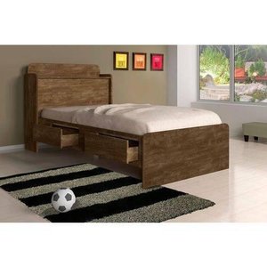 CAMA TAMIRES BAU CASTANHO WOOD