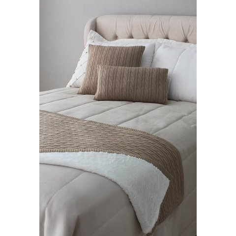 Peseira Tricô Cordas Forrada Pelo Sherpa Telha