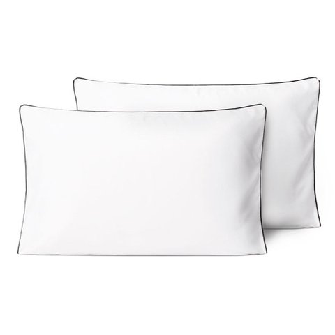 Kit 2 Fronhas Linea 50cm X 70cm Micropercal 200 Fios - Preto - 100% Poliéster