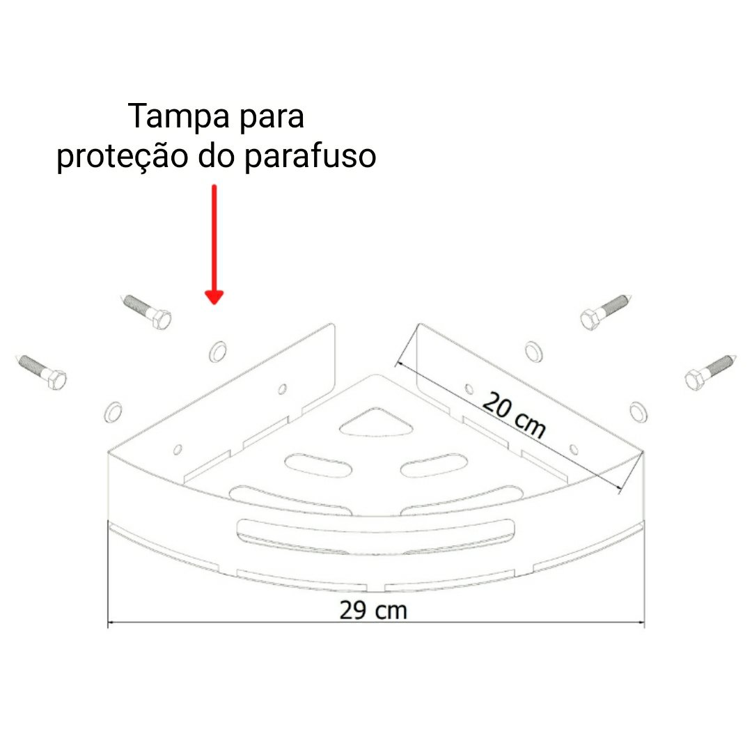 Kit 2 Suportes Porta Shampoo Para Banheiro De Canto Inox - 5