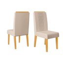 Ver imagem 5 de Conjunto: Mesa Sala Jantar Celeste Tampo Madeirado C/ Vidro Curvo 120x90cm e 4 Cadeiras Lia Cedro/