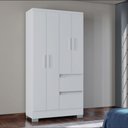 Ver imagem 1 de Guarda Roupa Solteiro 4 Portas 2 Gavetas Nápoles Poquema