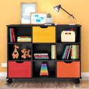 Ver imagem 1 de Nicho Organizador com Rodinhas Portland Preto com 3 Gavetas Coloridas