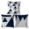 Kit 3 Almofadas Cheias Decorativas Estampada Digital Zíper Invisível Sofá 40cmx40cm Geométrico Cinza - 1