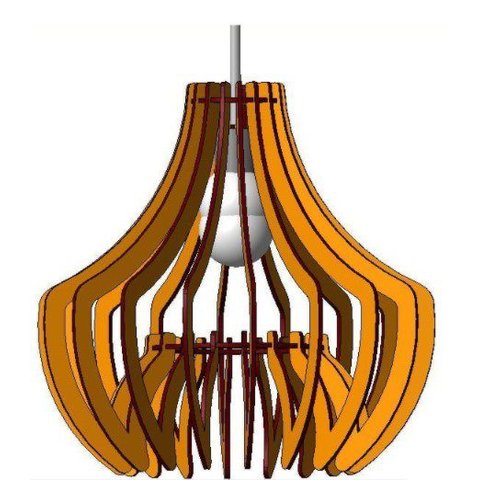 Luminária Teto tipo Pendente em MDF - Completa