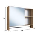 Ver imagem 3 de Espelheira de Banheiro com 1 Porta 2 Nichos Toalheiro 80cm Multimóveis Crpro-EPL006 Mel