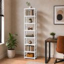 Ver imagem 2 de Estante Multiuso Organizador Livreiro Estilo Industrial 180x60 Branco Total