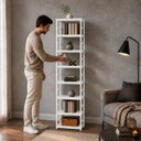 Ver imagem 3 de Estante Multiuso Organizador Livreiro Estilo Industrial 180x60 Branco Total