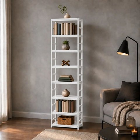 Estante Multiuso Organizador Livreiro Estilo Industrial 180x60 Branco Total