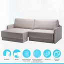 Ver imagem 5 de Sofá Retrátil Reclinável Braço Fino 4 Lugares 200 Cm Mola D28 Madrid Linho Off White - NS