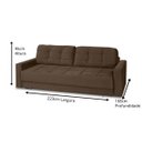 Ver imagem 3 de Sofá Cama Reclinável Retrátil 3 Lugares Zurique Marrom - Meu Estofado Sofá Cama Reclinável Retrátil 