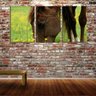 Quadro Decorativo 30x66 cavalo pastando entre flores - 2