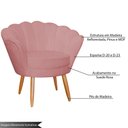 Ver imagem 5 de Kit 2 Poltronas Decorativa para Sala de Estar Charm Suede Rosa - Montanaris Decor MD MONTANARIS DECO