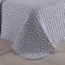 Ver imagem 6 de Kit Cobre Leito Poá Casal 100% Algodão Colcha 3 Peças Estampa Bolinhas Cinza