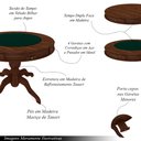 Ver imagem 3 de Conjunto Mesa de Jogos Carteado Bellagio Tampo Reversível e 4 Cadeiras Madeira Poker Base Estrela Ve
