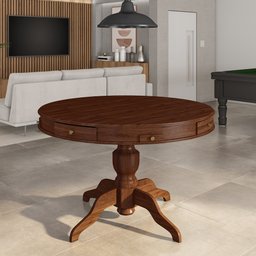 Conjunto Mesa de Jogos Carteado Bellagio Tampo Reversível e 4 Cadeiras Madeira Poker Base Estrela Ve - 8
