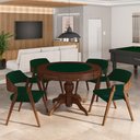 Ver imagem 1 de Conjunto Mesa de Jogos Carteado Bellagio Tampo Reversível e 4 Cadeiras Madeira Poker Base Estrela Ve