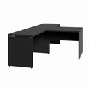 Ver imagem 7 de Mesa L Escritório 2 Lugares 3,00m X 1,50m Pés Painel F5 Cor:preto
