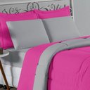 Ver imagem 3 de Edredom Solteiro Nobre 1 Peça Dupla Face 1,60m X 2,40m Malha 100% Algodão - Pink / Cinza