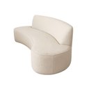Ver imagem 2 de Sofá Curvo Apolo 3 Lugares 230cm Off White Bouclé Moderno Estrutura Madeira Eucalipto Sallar